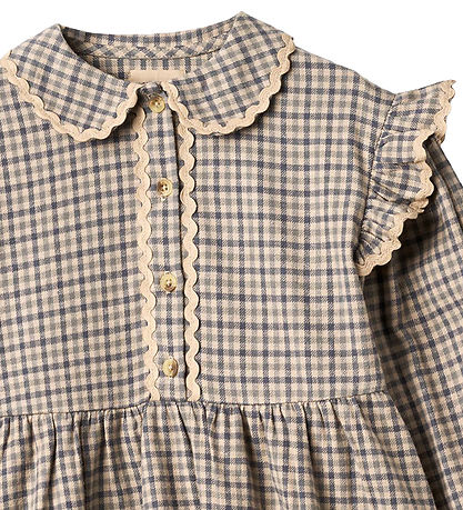 Wheat Kjole - Alissa - Blue Check Wheat Kjole - Alissa - Blue Check