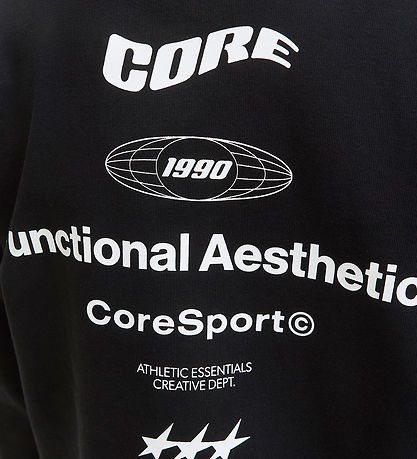 Jack & Jones Sweatshirt - JcoSignal - Sort m. Hvid