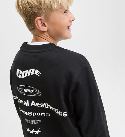 Jack & Jones Sweatshirt - JcoSignal - Sort m. Hvid