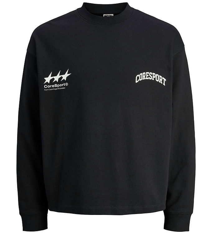 Jack & Jones Sweatshirt - JcoSignal - Sort m. Hvid
