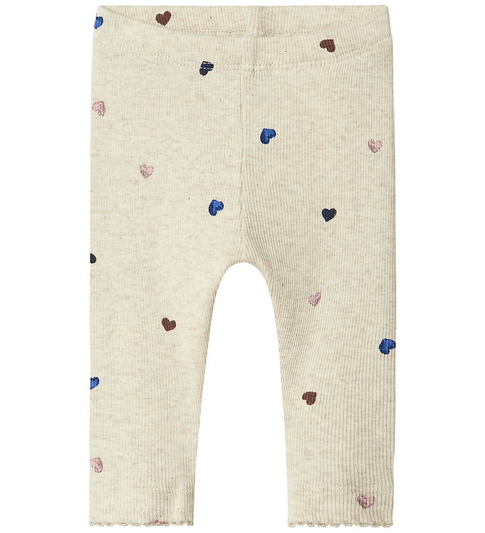 Name It Leggings - Rib - Noos - NbfNutti - Peyote Melange m. Hje billede