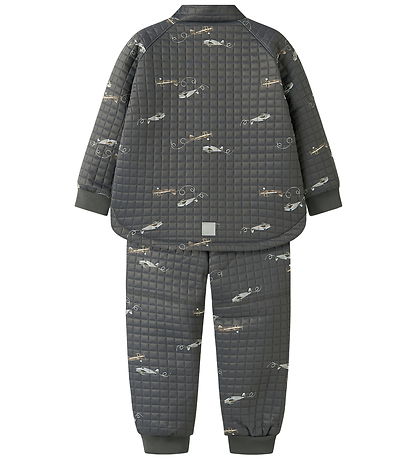 Name It Termotøj m. Fleece - NmmMoon - Grey Pinstripe Name It Termotøj m. Fleece - NmmMoon - Grey Pinstripe