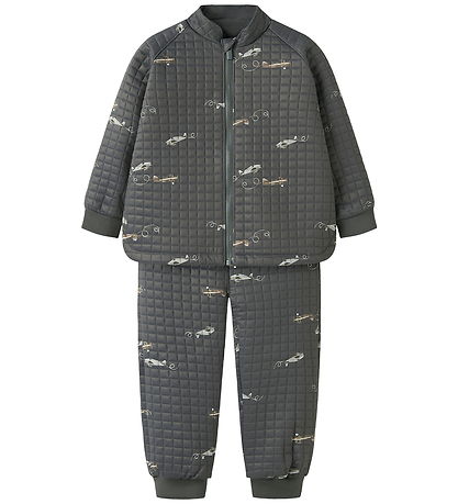 Name It Termotøj m. Fleece - NmmMoon - Grey Pinstripe Name It Termotøj m. Fleece - NmmMoon - Grey Pinstripe