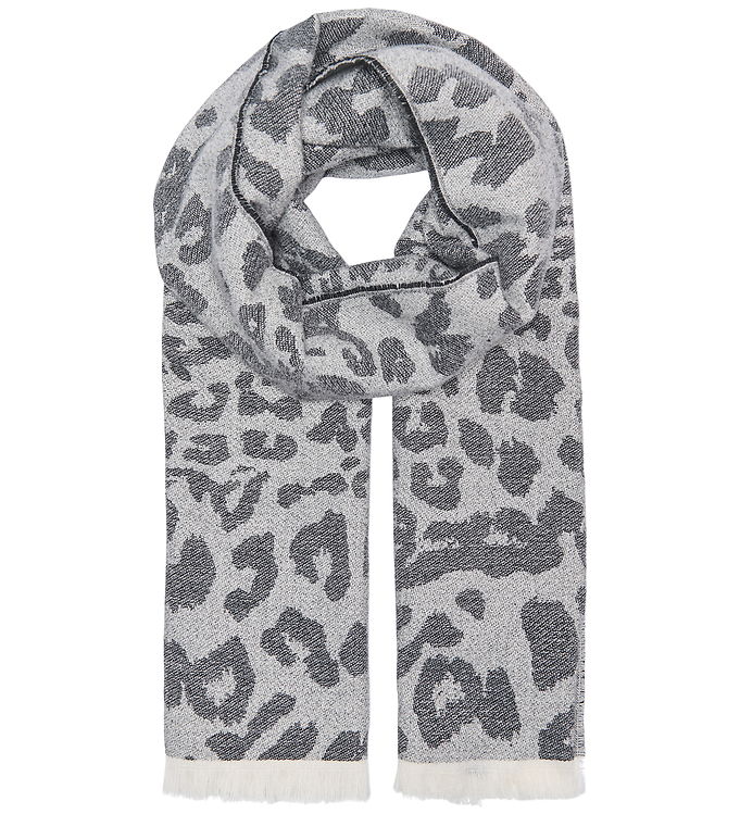 Kids Only Tørklæde - 170 cm - Strik - KogBrina - Sort m. Leopard