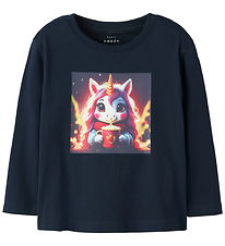 Name It Bluse - NmfVotea - Navy Blazer/Hot Cocoa Unicorn Name It Bluse - NmfVotea - Navy Blazer/Hot Cocoa Unicorn
