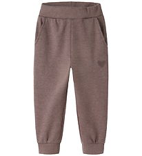 Name It Sweatpants - Nmfvima - Peppercorn/Heart Embroidery Name It Sweatpants - Nmfvima - Peppercorn/Heart Embroidery
