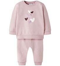 Name It Sweatsæt - NbfVrillie - Burnished Lilac/Hearts Name It Sweatsæt - NbfVrillie - Burnished Lilac/Hearts