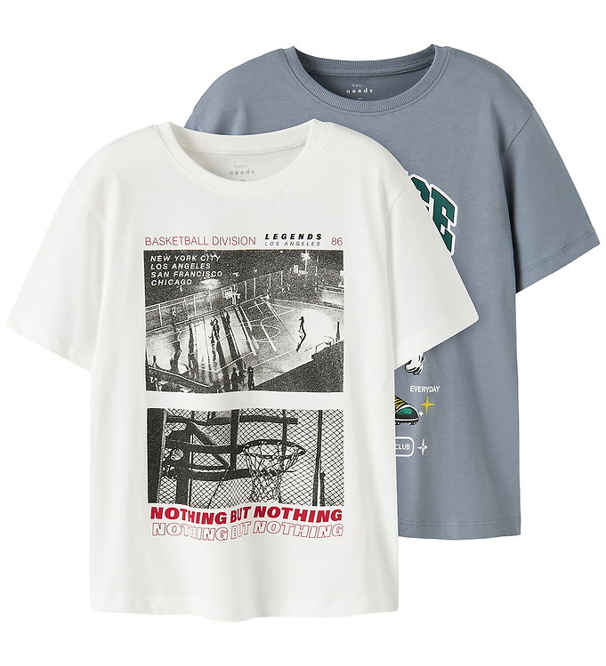 Name It T-shirts - 2-pak - NkmVoto - Tradewinds/Cloud Dancer/ Ba