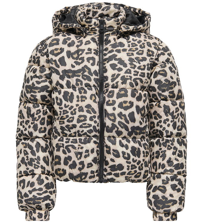 Kids Only Dynejakke - KogDalia - Kort - Silver Mink/Leo
