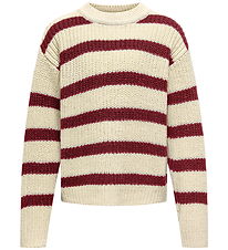 Kids Only Bluse - Strik - Noos - KogJusty - Eggnog/Cabernet Kids Only Bluse - Strik - Noos - KogJusty - Eggnog/Cabernet