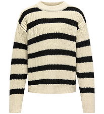 Kids Only Bluse - Strik - Noos - KogJusty - Eggnog/Black Kids Only Bluse - Strik - Noos - KogJusty - Eggnog/Black