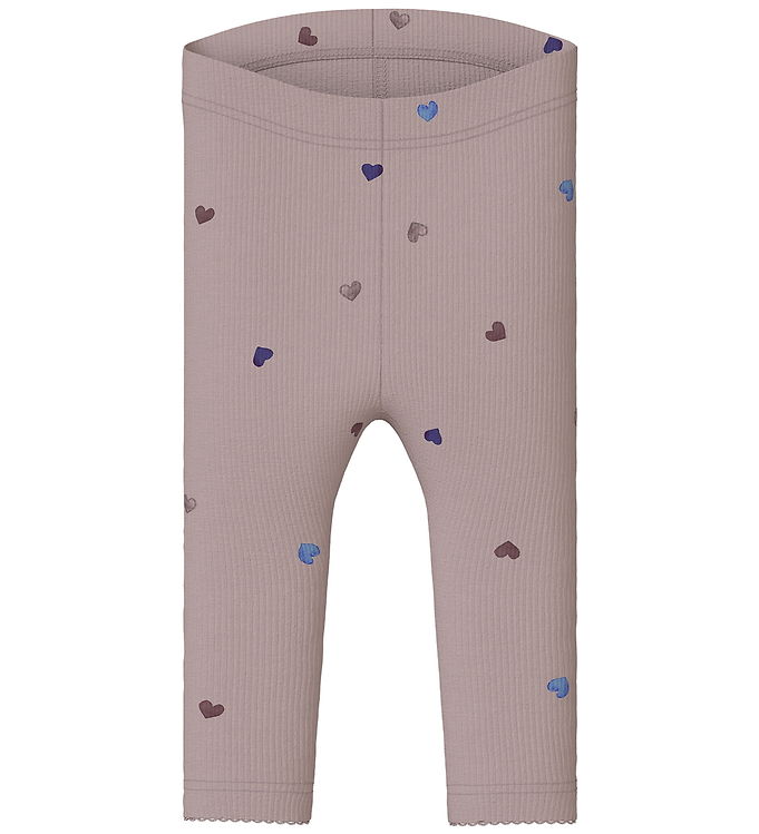 Name It Leggings - Rib - Noos - NbfNutti - Burnished Lilac m. Hj billede