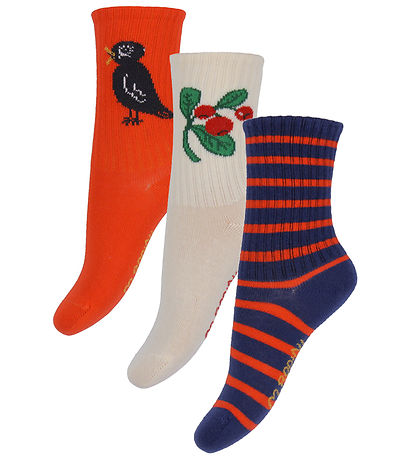 Mini Rodini Strømper - Lingonberries - 3-pak - Multifarvet Mini Rodini Strømper - Lingonberries - 3-pak - Multifarvet