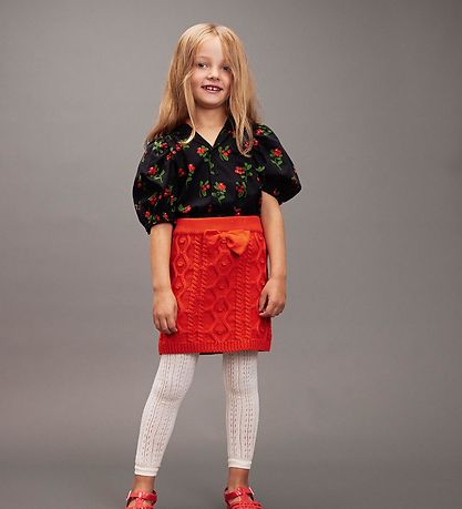 Mini Rodini Skjortebluse - Sort m. Tyttebær Mini Rodini Skjortebluse - Sort m. Tyttebær