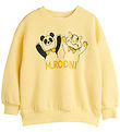 Mini Rodini Sweatshirt - Panda & Cat - Gul Mini Rodini Sweatshirt - Panda & Cat - Gul