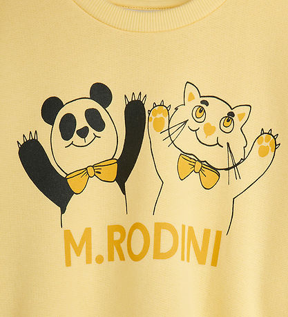 Mini Rodini Sweatshirt - Panda & Cat - Gul Mini Rodini Sweatshirt - Panda & Cat - Gul