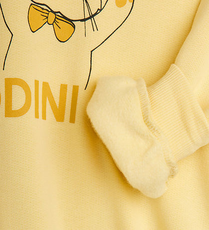 Mini Rodini Sweatshirt - Panda & Cat - Gul Mini Rodini Sweatshirt - Panda & Cat - Gul