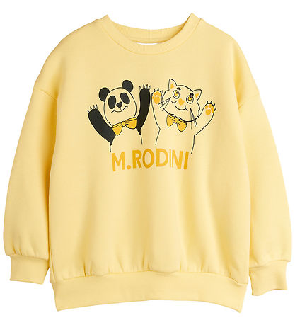 Mini Rodini Sweatshirt - Panda & Cat - Gul Mini Rodini Sweatshirt - Panda & Cat - Gul