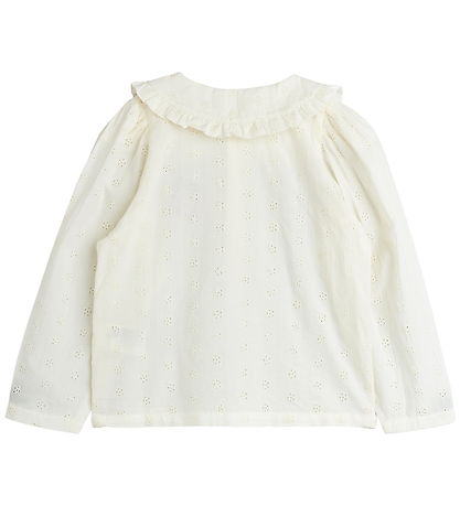 Mini Rodini Skjorte - Strawberry Schiffli - Hvid Mini Rodini Skjorte - Strawberry Schiffli - Hvid