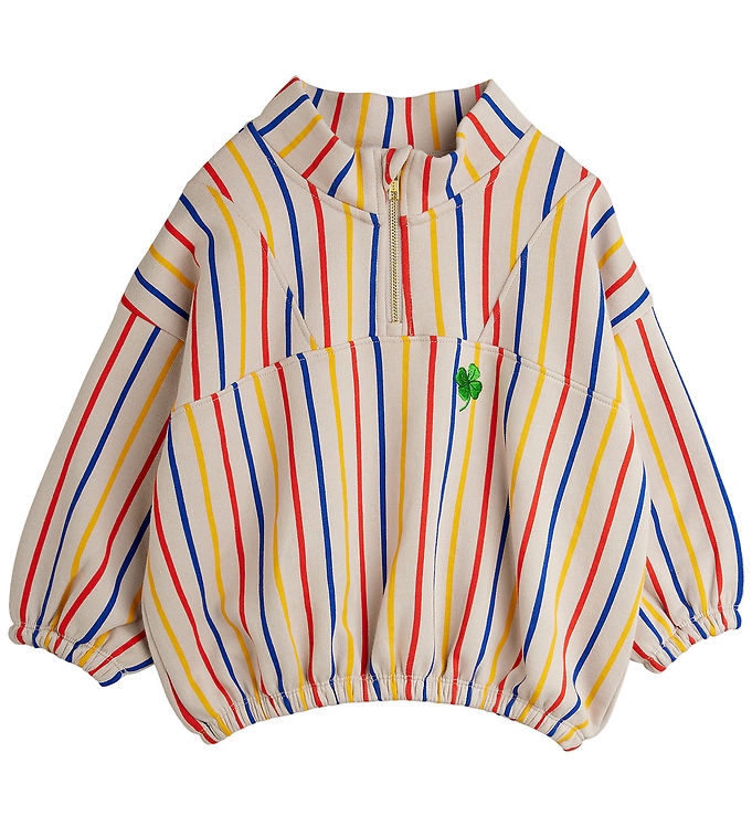 Mini Rodini Sweatshirt - Clover - Grå m. Striber