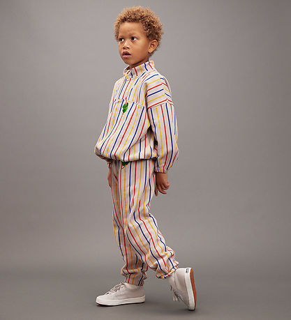 Mini Rodini Sweatpants - Clover - Grå m. Striber Mini Rodini Sweatpants - Clover - Grå m. Striber