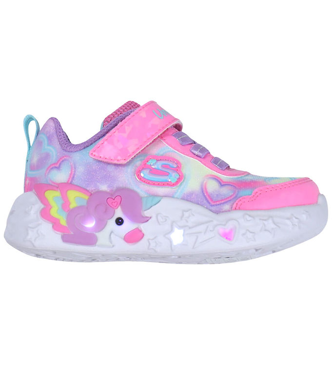 Skechers Sko m. Lys - Unicorn Charmer - Pink/Multi