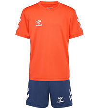 Hummel Træningssæt - HmlLogo - Nasturtium/Dark Denim Hummel Træningssæt - HmlLogo - Nasturtium/Dark Denim