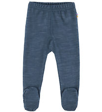 Joha Leggings m. Fødder - Uld/Bambus - Dark Denim Joha Leggings m. Fødder - Uld/Bambus - Dark Denim