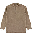 Joha Bluse - Uld/Silke - Beige Melange Joha Bluse - Uld/Silke - Beige Melange