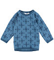 Joha Bluse - Uld/Bomuld - Blå m. Snefnug Joha Bluse - Uld/Bomuld - Blå m. Snefnug