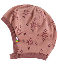 Joha Babyhjelm - Uld/Bomuld - Rose m. Snefnug Joha Babyhjelm - Uld/Bomuld - Rose m. Snefnug