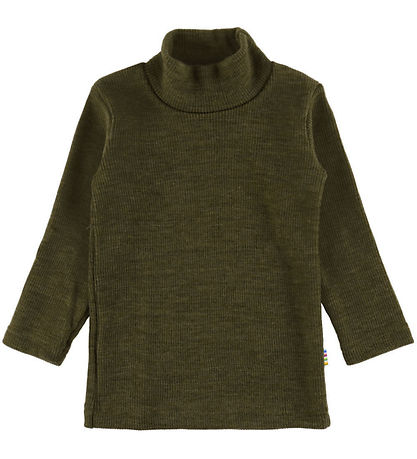 Joha Bluse - Rib - Uld - Mos Grøn
