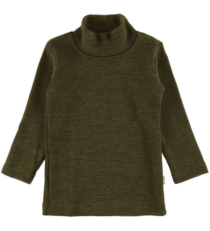 Joha Bluse - Rib - Uld - Mos Grøn