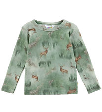 Joha Bluse - Uld - Grøn m. Skov Joha Bluse - Uld - Grøn m. Skov