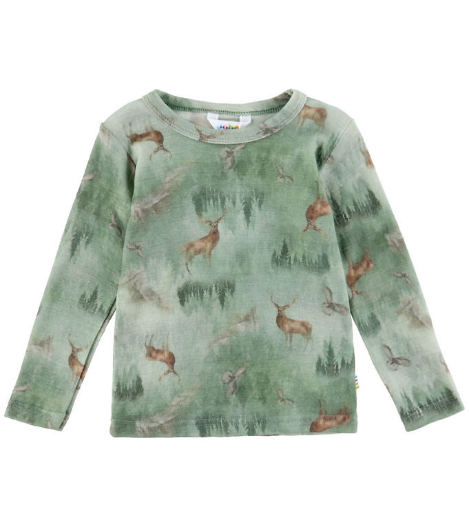 Joha Bluse - Uld - Grøn m. Skov