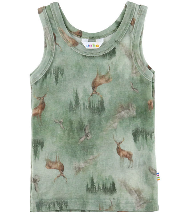 Joha Undertrøje - Uld - Grøn m. Striber