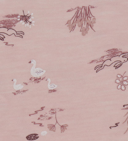 Joha Leggings - Uld/Bambus - Lyserød m. Print