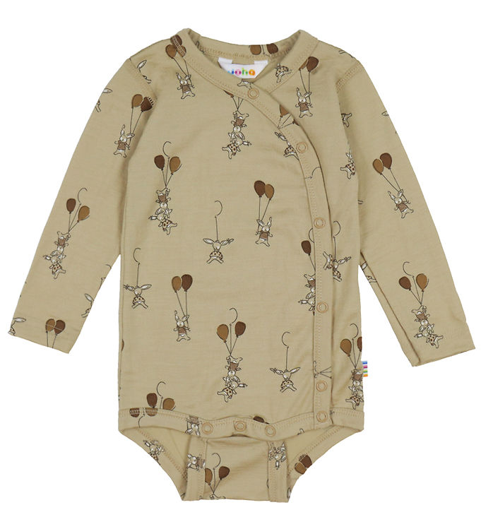 Joha Slå-Om Body l/æ Uld - Beige m. Kaniner