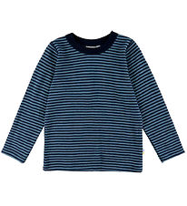 Joha Bluse - Uld - Blå m. Striber Joha Bluse - Uld - Blå m. Striber