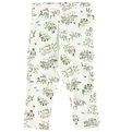 Joha Leggings - Uld/Silke - Off White m. Træer Joha Leggings - Uld/Silke - Off White m. Træer