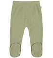Joha Leggings m. Fødder - Rib - Uld/Silke - Grøn Joha Leggings m. Fødder - Rib - Uld/Silke - Grøn