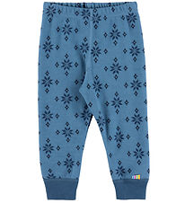 Joha Leggings - Uld/Bomuld - Blå m. Snefnug Joha Leggings - Uld/Bomuld - Blå m. Snefnug