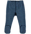 Joha Leggings m. Fødder - Uld - Blå m. Striber Joha Leggings m. Fødder - Uld - Blå m. Striber