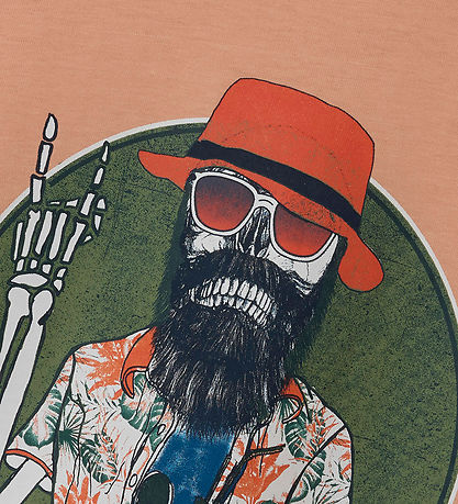Name It T-shirt - NkmPbruno - Peach Nectar m. Print