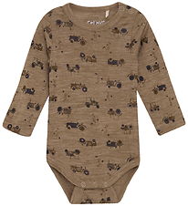 CeLaVi Body l/æ - Uld - Cacoa Creme m. Traktorer CeLaVi Body l/æ - Uld - Cacoa Creme m. Traktorer