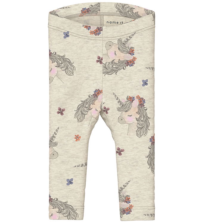 Name It Leggings Peyote Melange Med Enhjørningeprint - Str. 6m 68cm