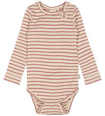 Petit Piao Body l/æ - Rib - Modal - Nostalgic Rose/Off White Petit Piao Body l/æ - Rib - Modal - Nostalgic Rose/Off White