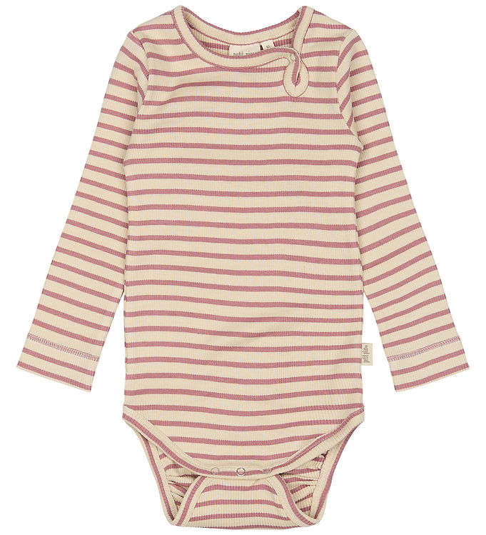 Petit Piao Body l/æ - Rib - Modal - Nostalgic Rose/Off White