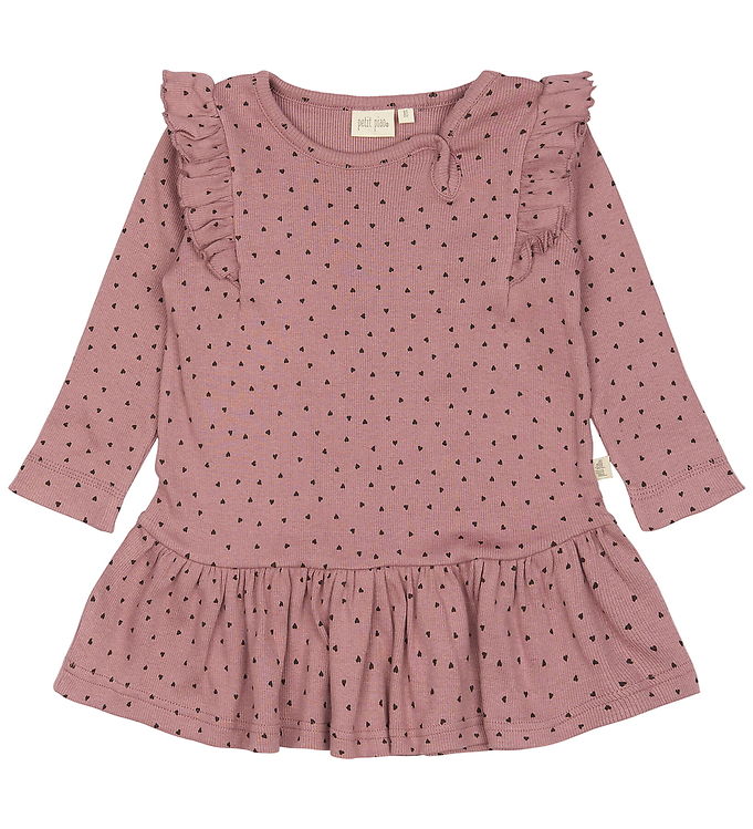 Petit Piao Kjole - Rib - Modal - Nostalgic Rose/Coffee Bean