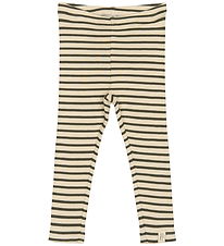 Petit Piao Leggings - Rib - Modal - Green Leaf/Off White Petit Piao Leggings - Rib - Modal - Green Leaf/Off White